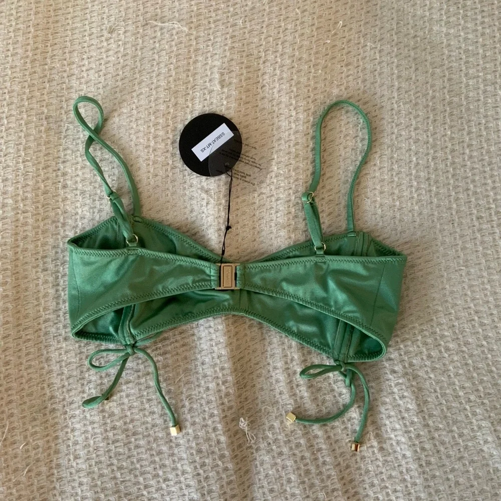 Revolve x Sommer Swim Bea Maltese Green Bralette Crop Swim Bikini Top NWT XS - Picture 3 of 7